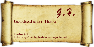 Goldschein Hunor névjegykártya